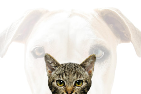 Dog and cats, animals isoalted white