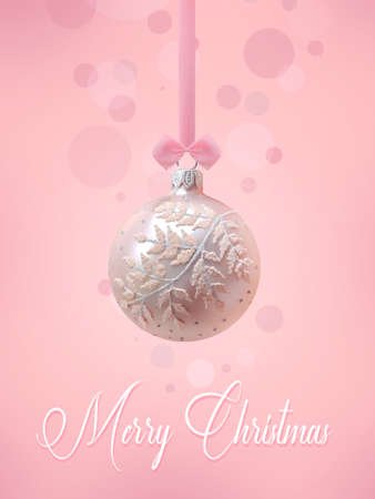Christmas ball, pink decorationの写真素材