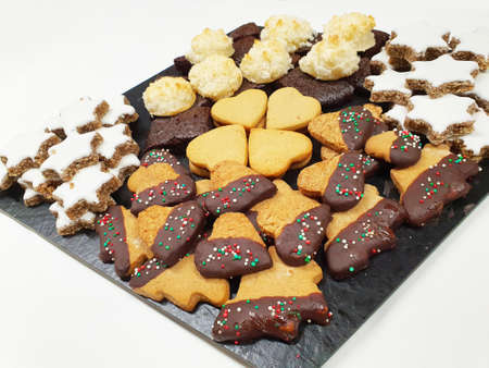 pies, star-shaped heart sweets, delicious dessert cakeの写真素材