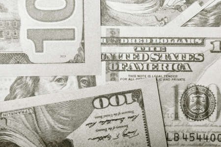 100 Dollars banknotes Benjamin Franklin, money finance Isolatedの写真素材