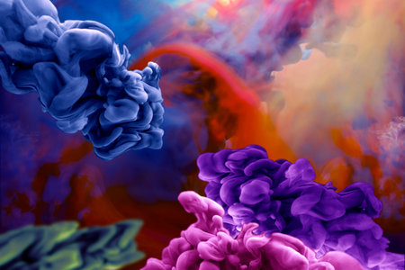 Colorful ink in water. Abstract background. 3d rendering, 3d illustration.