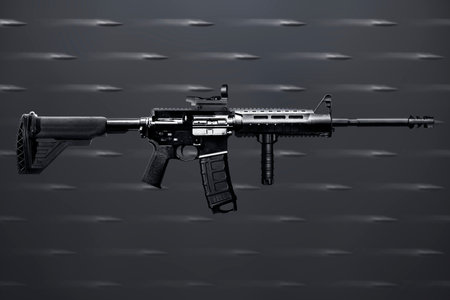 M416 gun, Automatic weapon isolated black, military army