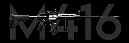 M416 gun, Automatic weapon isolated black, military army
