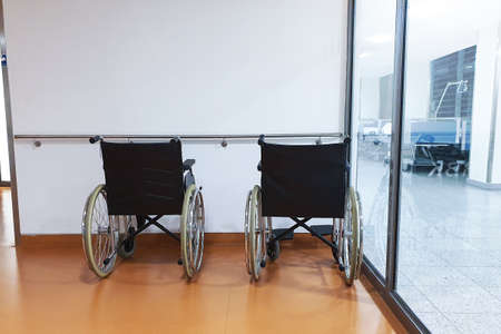 Wheelchairs in hospital, help for the disabledの写真素材