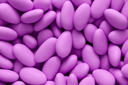 Confetto chocolate, almond candies, mauve almond sweets