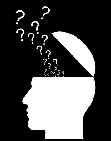 Open Your Mind Gold, Think concept, head education intelligence illustraton isolated
