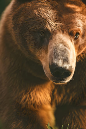 Close-up portrait of a brown bear (Ursus arctos)の素材