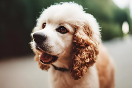 Portrait of a cute puppy of the English Cocker Spanielの素材