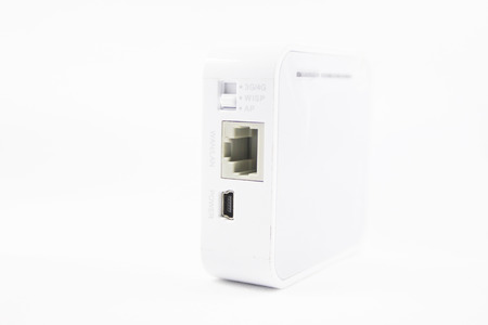 A wireless portable isolated with white background.の写真素材