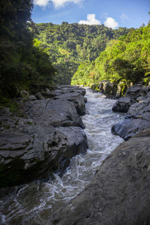 Front view of the sunny day of the Strait of Magdalenaのeditorial素材