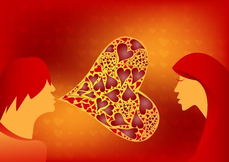 hearts background for a valentine's dayのイラスト素材