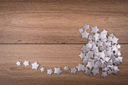 Christmas decorations on wooden table. Christmas background.の写真素材