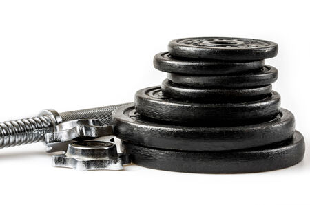 Dumbbells isolated on white backgroundの写真素材