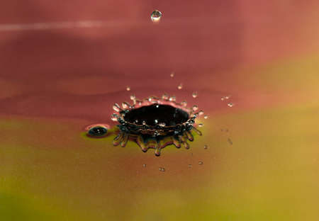 falling drops of water, a water-ringの写真素材