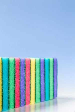Unused colorful sponges for washing dishes or anything