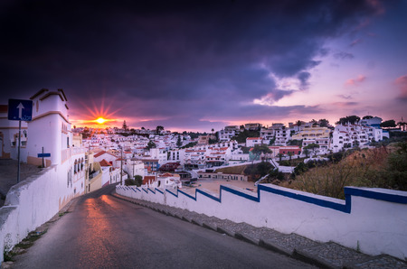 Carvoeiro small town on the Portuguese Algarve coast in Portugalの写真素材
