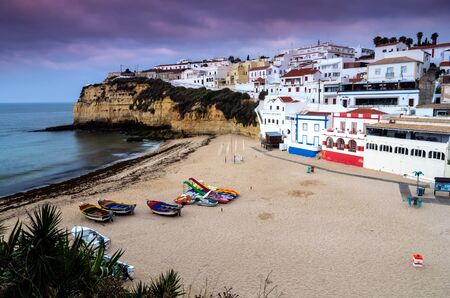 Carvoeiro small town on the Portuguese Algarve coast in Portugalの写真素材