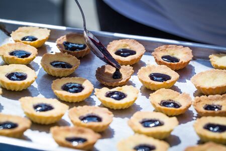 pieces of delicious homemade blueberry pieの写真素材