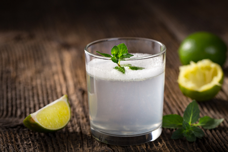 Fresh drink made from fresh green limes.の写真素材