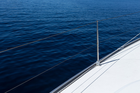Yacht holidays in the Adriatic Sea. Detail of the yacht equipment. Shipping rope.の写真素材