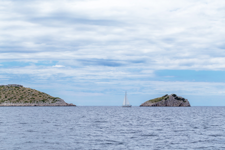 Yacht holidays in the Adriatic Sea in Croatia. Yacht races.の写真素材