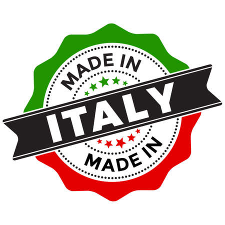 Made in Italy rubber stamp badge vector isolated on whiteのイラスト素材
