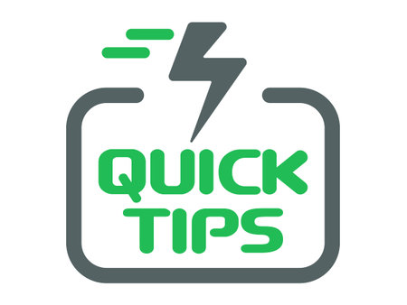 Quick tips vector banner with thunder bolt icon - isolated on white background