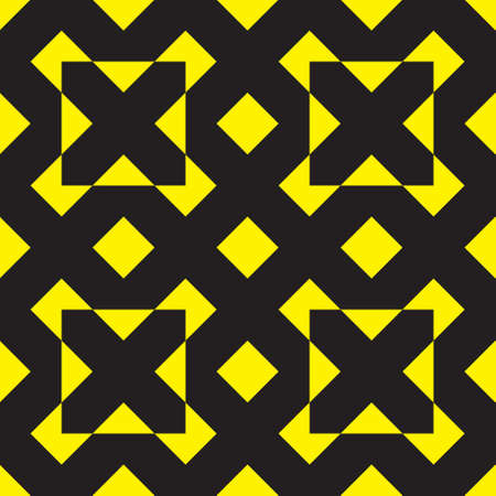 Black on Yellow on Black Attention Signs Wallのイラスト素材