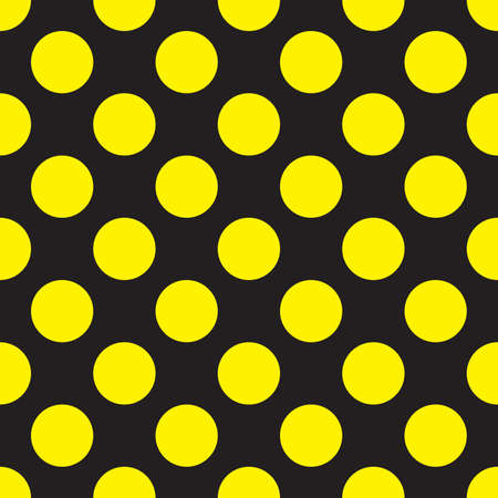 Yellow dots on black seamless backgroundのイラスト素材