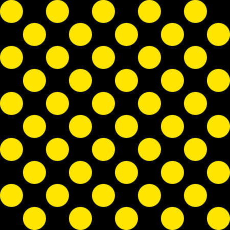 Yellow dots on black seamless baclgroundのイラスト素材