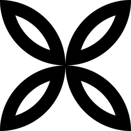 Four leaf abstract floral elementのイラスト素材