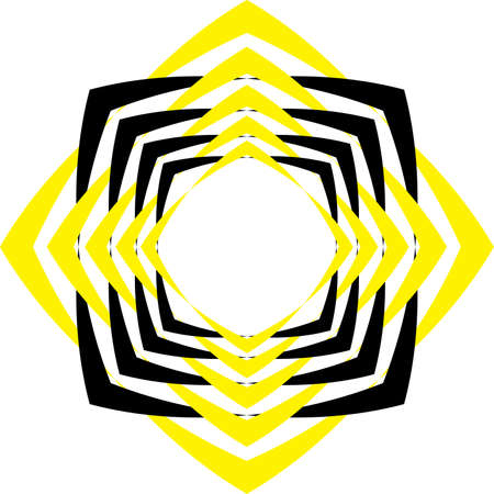 Black and Yellow diamond rotating bee frameのイラスト素材