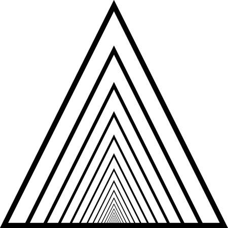 Abstract triangle tunnel descending perspectiveのイラスト素材