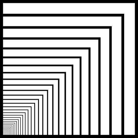 Black squares tunnel left hand descending perspectiveのイラスト素材