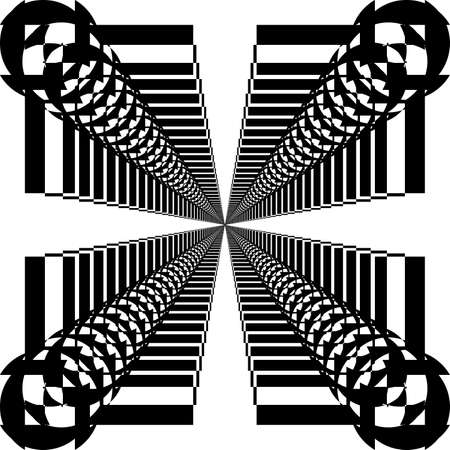 Four corner Towers in perspective arabesque backgroundのイラスト素材