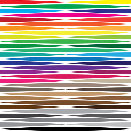 Abstract pointing shapes horisontal plaid color swatches backgroundのイラスト素材