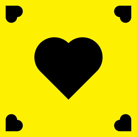 Yellow frame with black hearts backgroundのイラスト素材