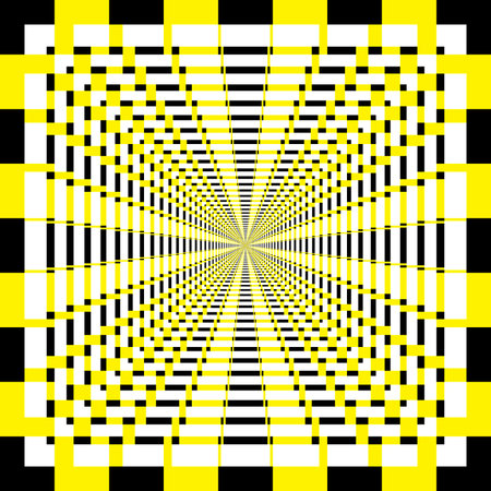 Abstract descending perspective yellow and black structure background