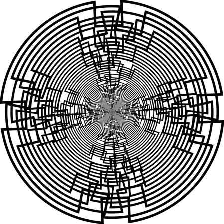 Abstract descending haotic circular shape on transparency backgroundのイラスト素材