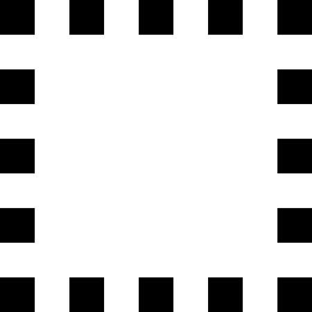 post stamp frame black squares on transparent backgroundのイラスト素材