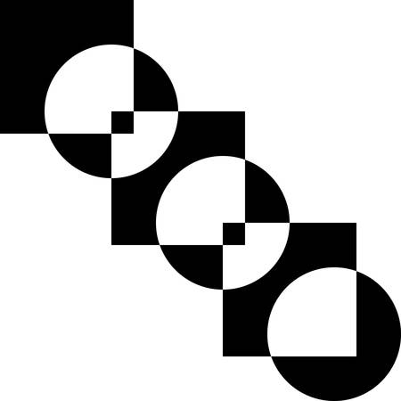 Abstract circle and square intersections on transparency elementのイラスト素材