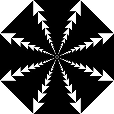 Abstract eight-pointed star ftom arrows, negative space on transparency background elementのイラスト素材
