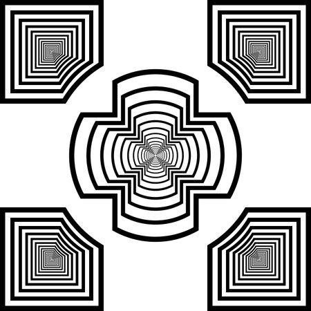 Abstract descending shapes on transparency background element tridimensional illusionのイラスト素材