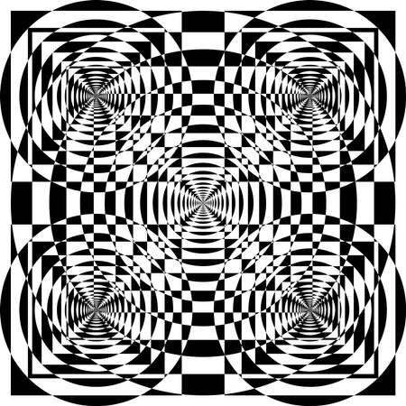 Abstract black on transparency background spherical hypnotic illusionのイラスト素材