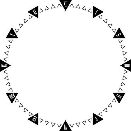 Clock dial triangle points Roman Numbersのイラスト素材