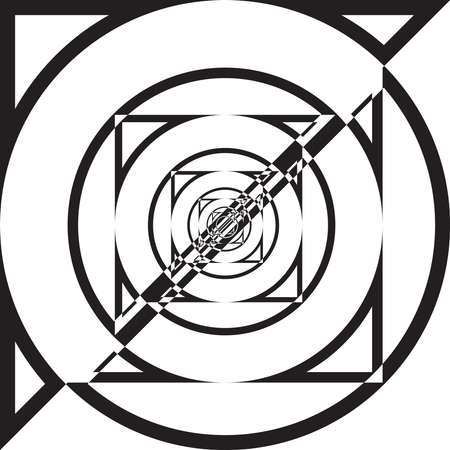 Circle interfering with triangle abstract targetのイラスト素材