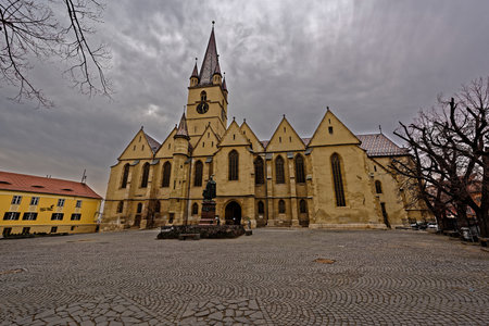 Evangelical Cathedral Sibiu Romania medieval architectureの写真素材