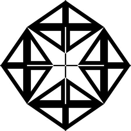 Triangle vortex umbrella abstract black on transparent backgroundのイラスト素材