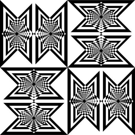 Seamless diagonal simetry chess like butterfly effect black triangles game on transparent backgroundのイラスト素材