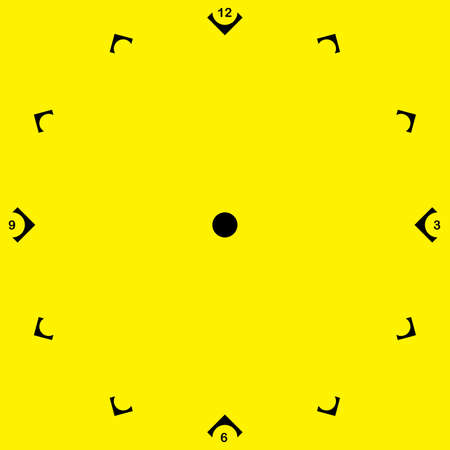 Watch dial with numbers black on yellow (replaceble) backgroundのイラスト素材